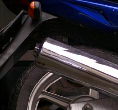 A motorcycle exhaust, time to break free of oil, petrol and diesel