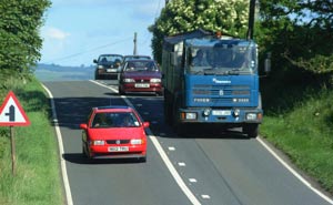 Overtaking on an A class road, fortunately this one is wide enough and not so dangerous