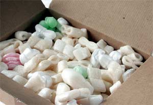 A box full of packing material, packaging