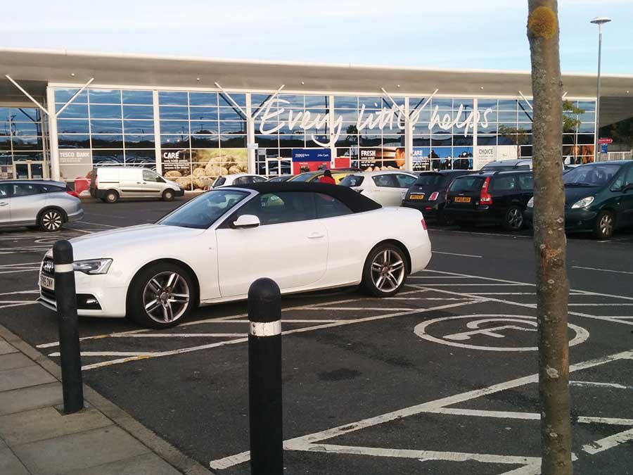 Able bodied drivers who park in disabled spaces at the supermarket