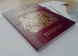 Passport on a table