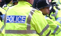 Police in uniform, football match