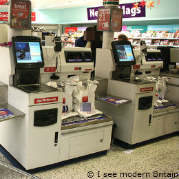 A self service checkout machine