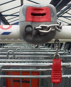 Shopping trolley in supermarket