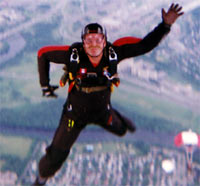 Skydiver in freefall