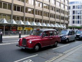 A London taxi rank