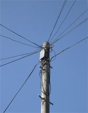 A telephone pole