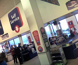 tesco self service checkout tills machines use checkouts