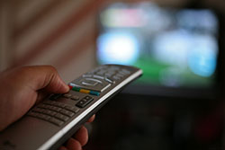 Changing the channel with a TV remote