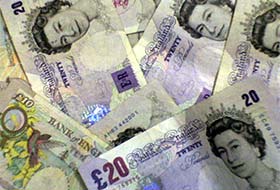 Bank charges unfair, pile of twenty pound notes