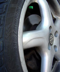 vehicle servicing - a picture of a car wheel