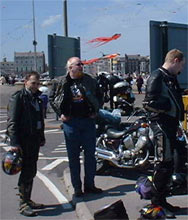 Some rather dodgy looking bikers at the Weymouth kite festival - wonder who they are!