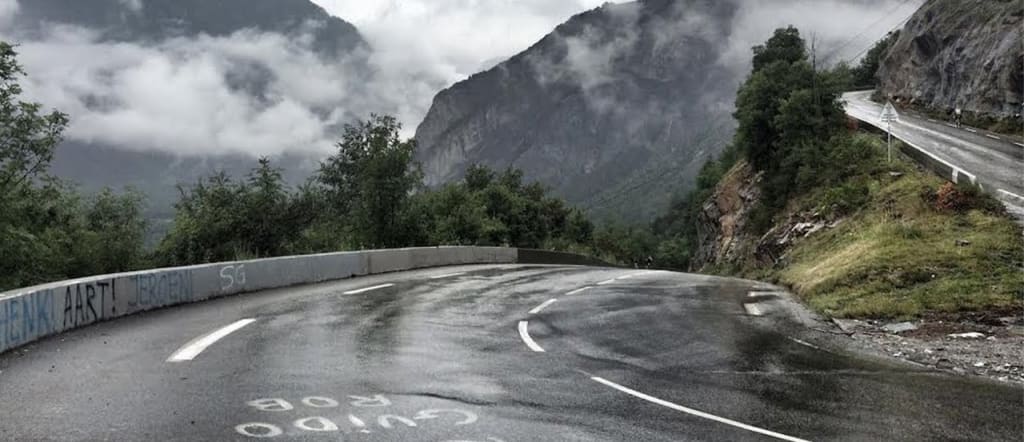 One of the 21 bends on Alpe d'Huez