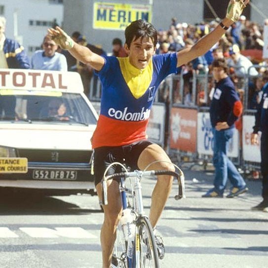 Luis "Lucho" Herrera wins at Alpe d'Huez in the 1984 Tour de France