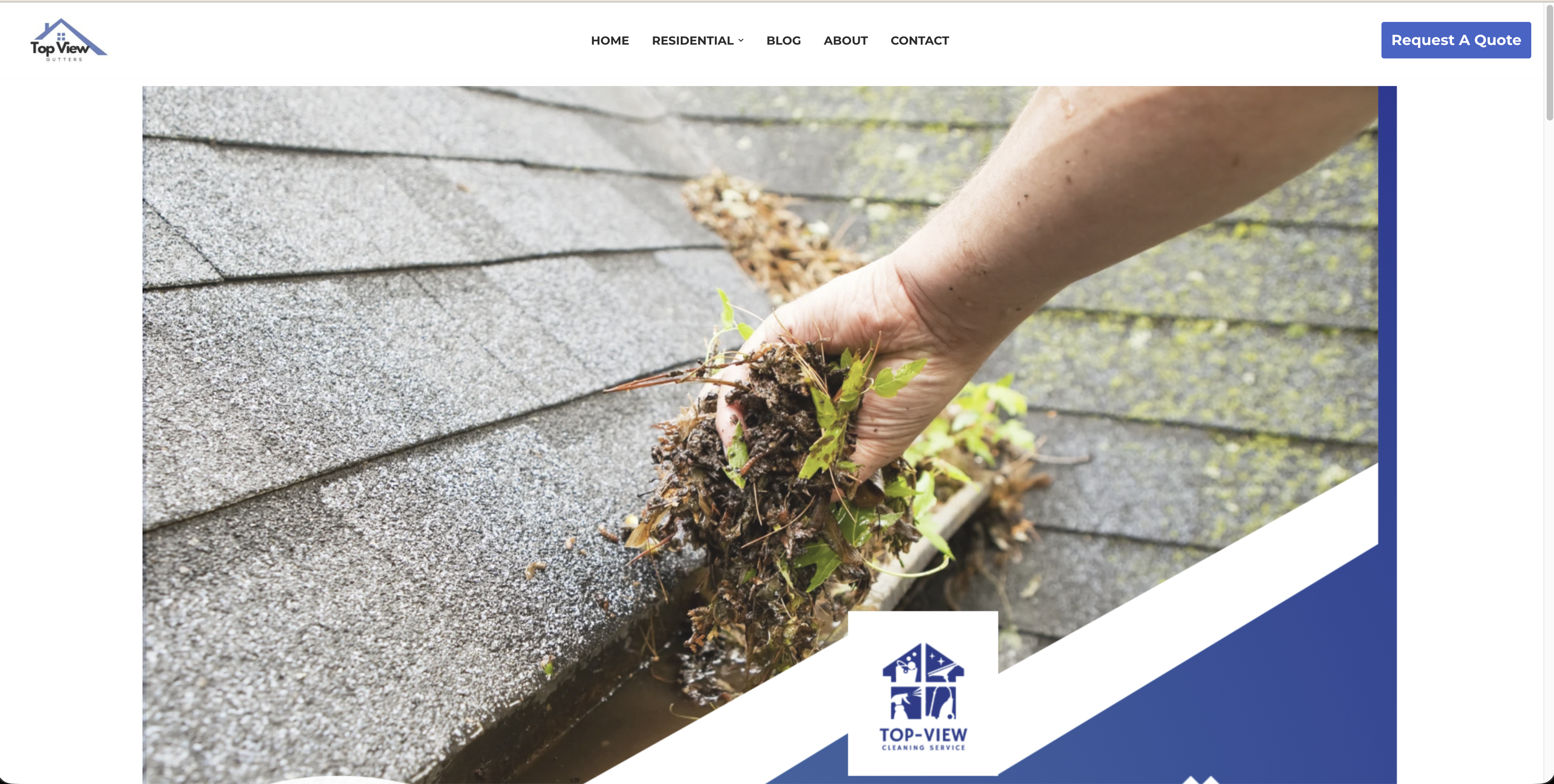 Top View Gutters website