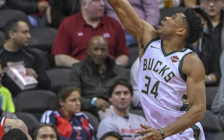 Giannis Antetokounmpo for the Milwaukee Bucks - Icon Sportswire