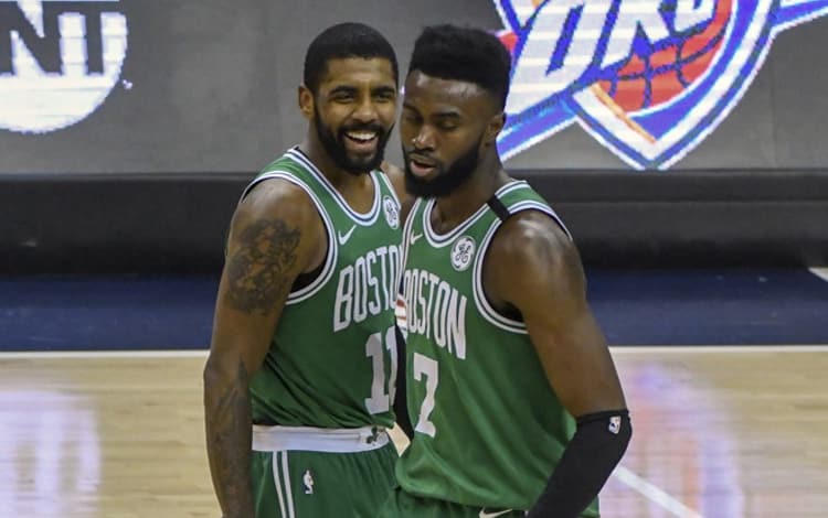Kyrie Irving and Jaylen Brown for the Boston Celtics - Icon Sportswire