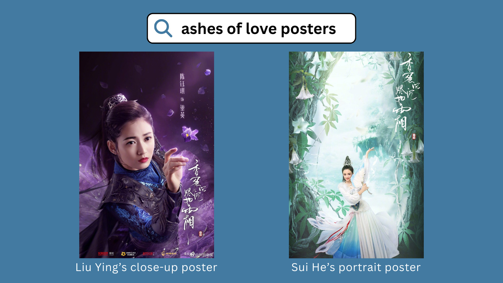 Character posters of Ashes of Love
