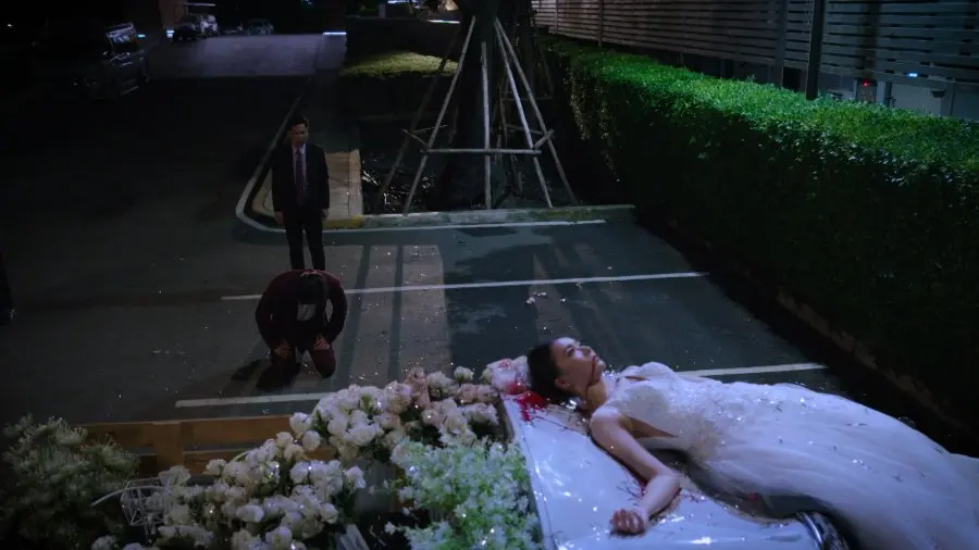 A still of Prae's death in P.S. I Hate You