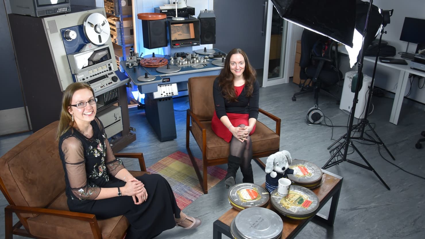 Louisa and Stacey filming for 'The Box on Screen'