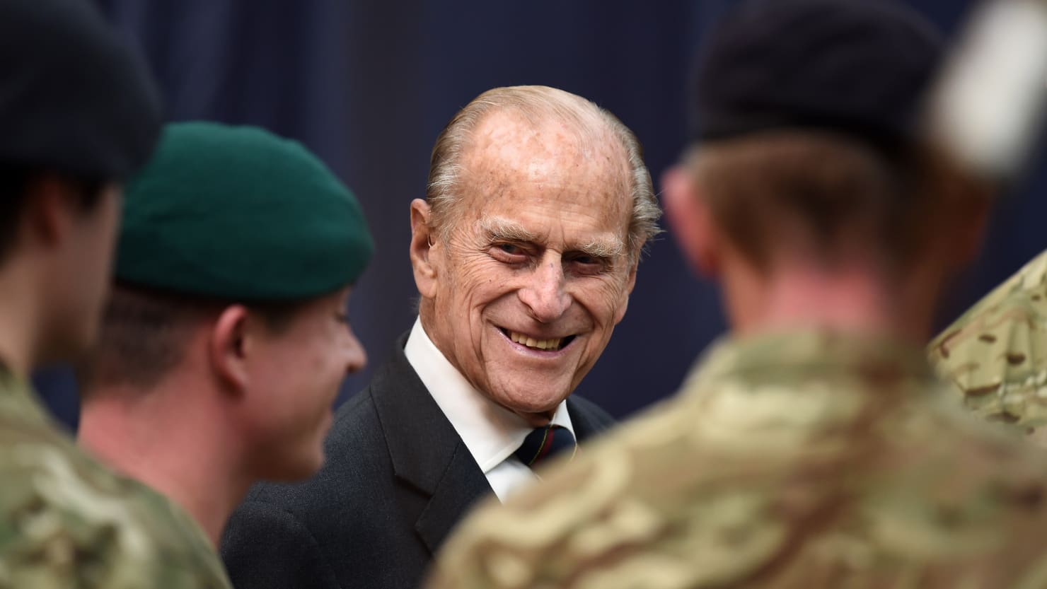 Prince Phillip meets Royal Marines at the Devonport Naval Base in November 2015 (Press Association)