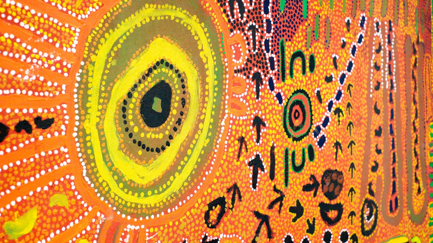 Detail of a painting from the Songlines exhibition at The Box