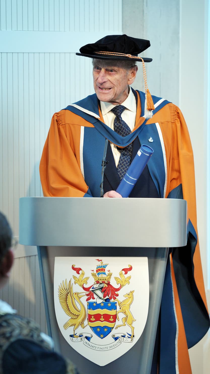 Prince Philip receives his Honorary Doctorate Degree in Marine Science from the University of Plymouth in 2012