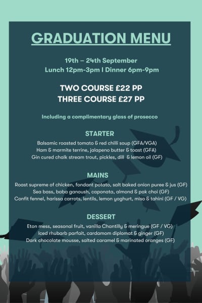 graduation menu