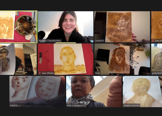 Six online art workshops with the Claremont Project