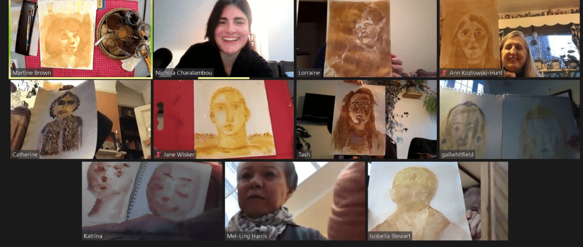 Six online art workshops with the Claremont Project