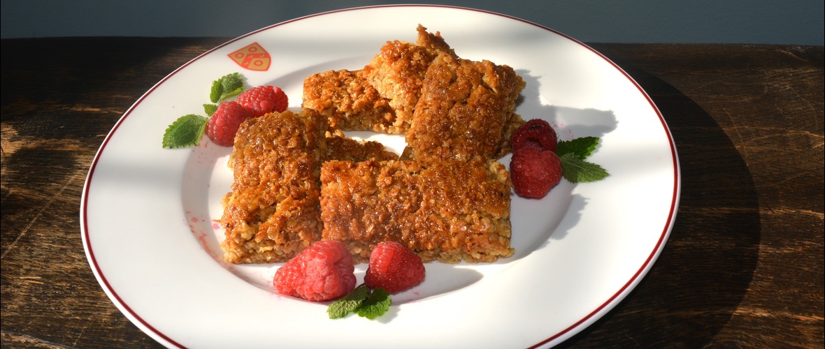 flapjacks on a plate