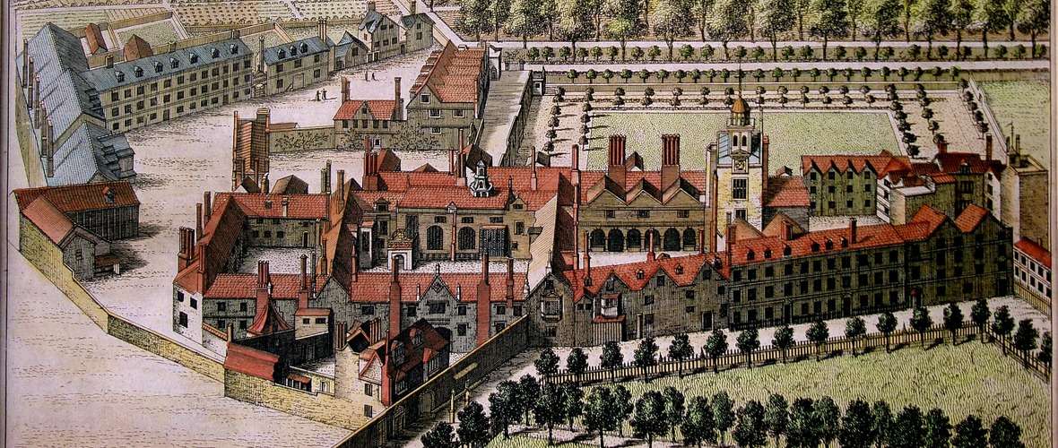Historical print of the buildings of the Charterhouse