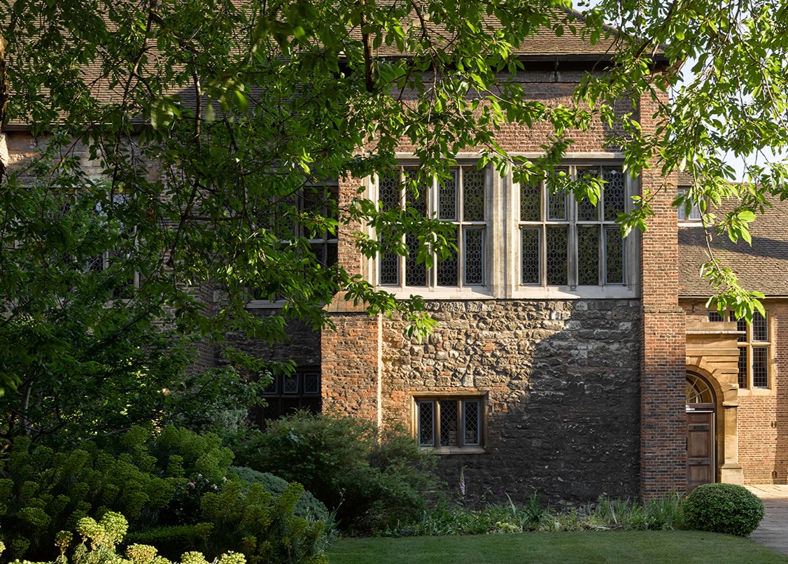Exterior view of the Tudor mansion seen from the Norfolk Garden