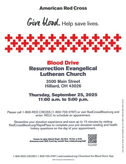 Red Cross Blood Drive 9/25 @11-5pm
