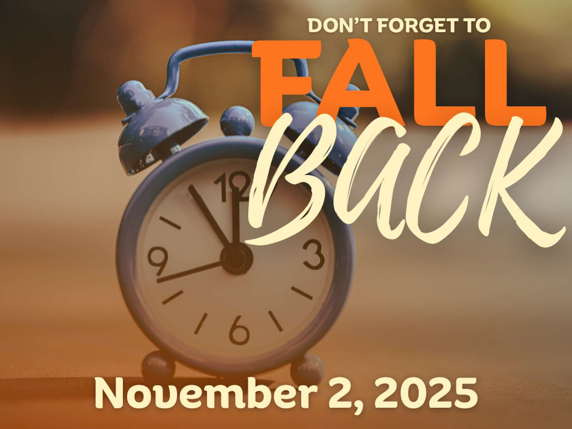 Daylight Savings Time ends this Sunday 11/2