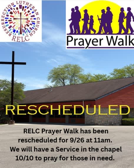 Prayer Walk 9/26 at 11am