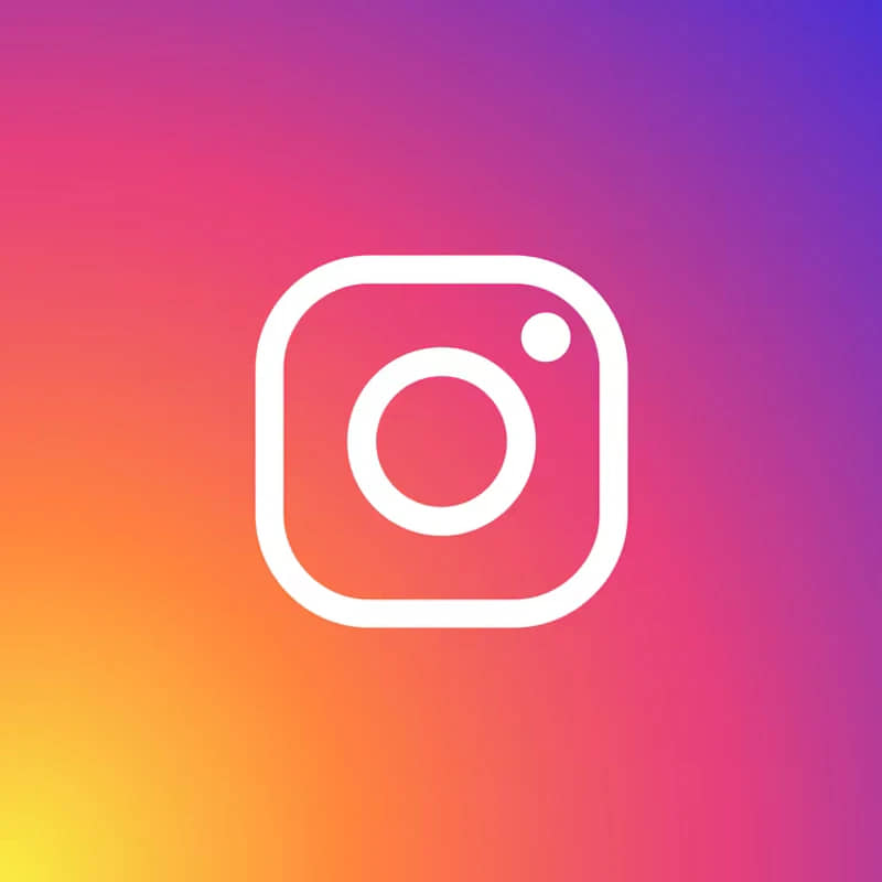 The Instagram logo, a white camera icon on a colorful gradient background of purple, pink, and orange.