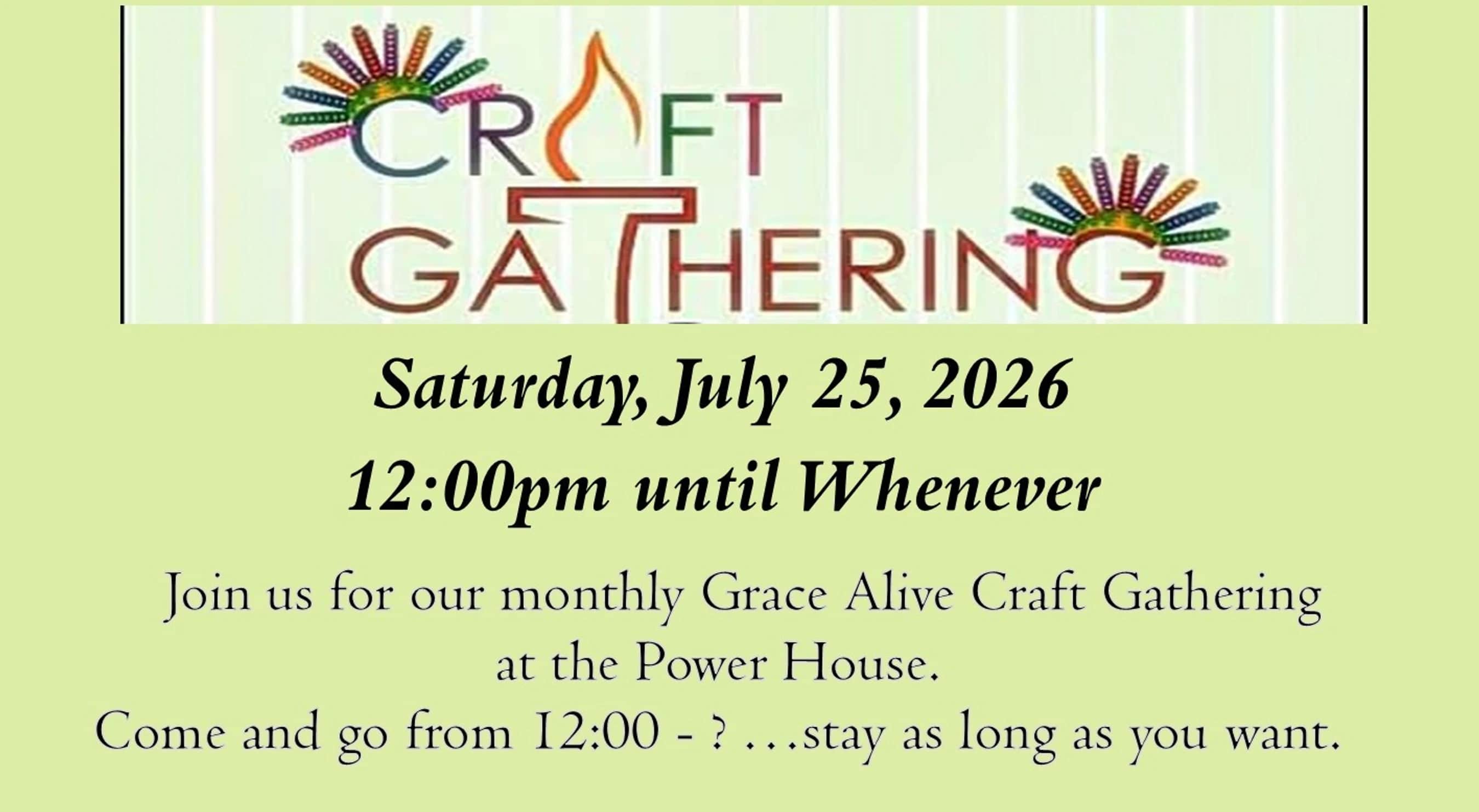 Grace Alive Monthly Craft Gathering