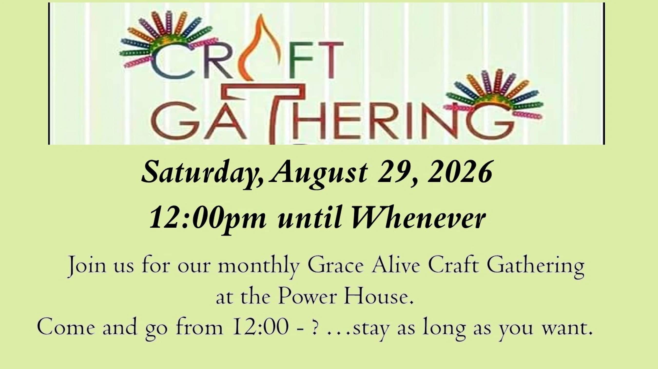 Grace Alive Monthly Craft Gathering