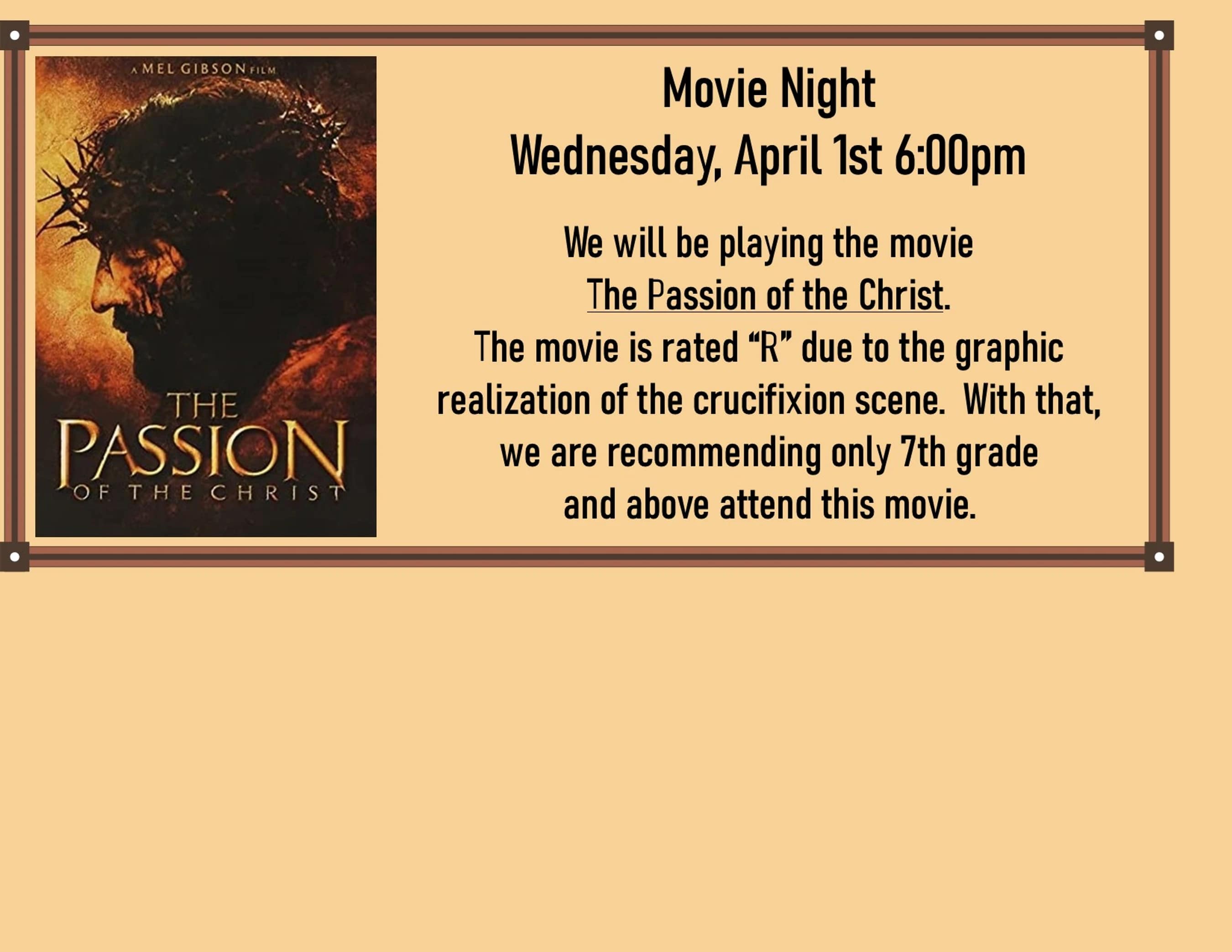 Grace Alive&nbsp; &nbsp; &nbsp;Easter Movie Night