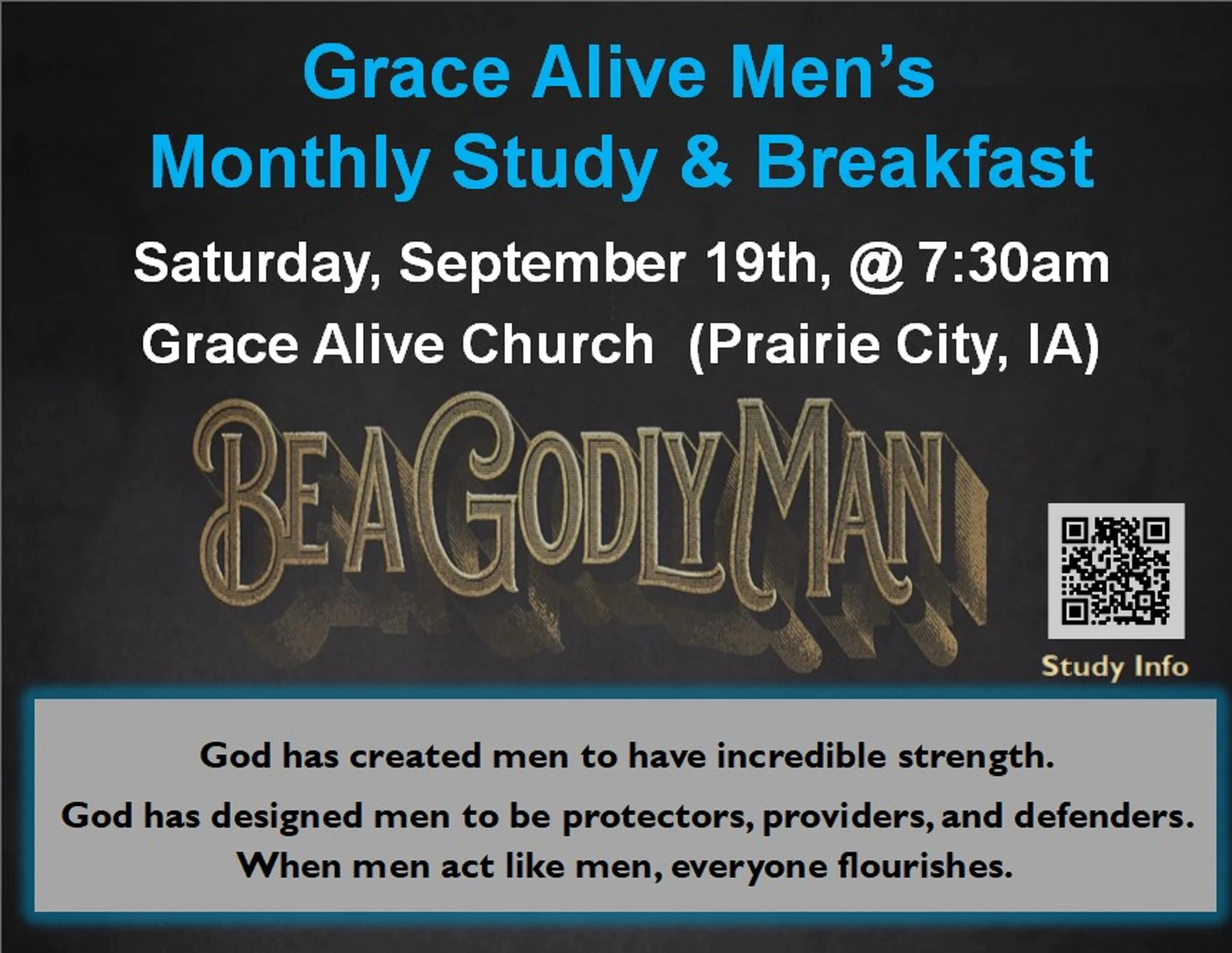 Grace Alive Men's Monthly Study & Breakfast