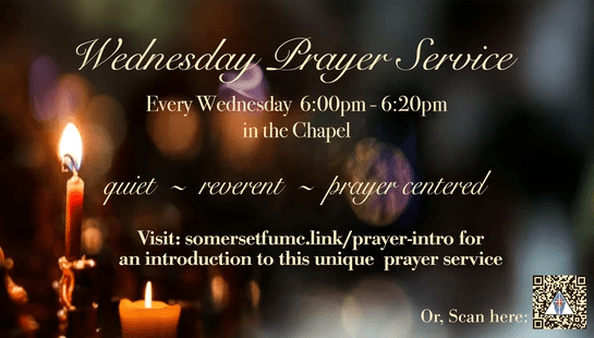 Wednesday Prayer Service 6pm-6:20pm
