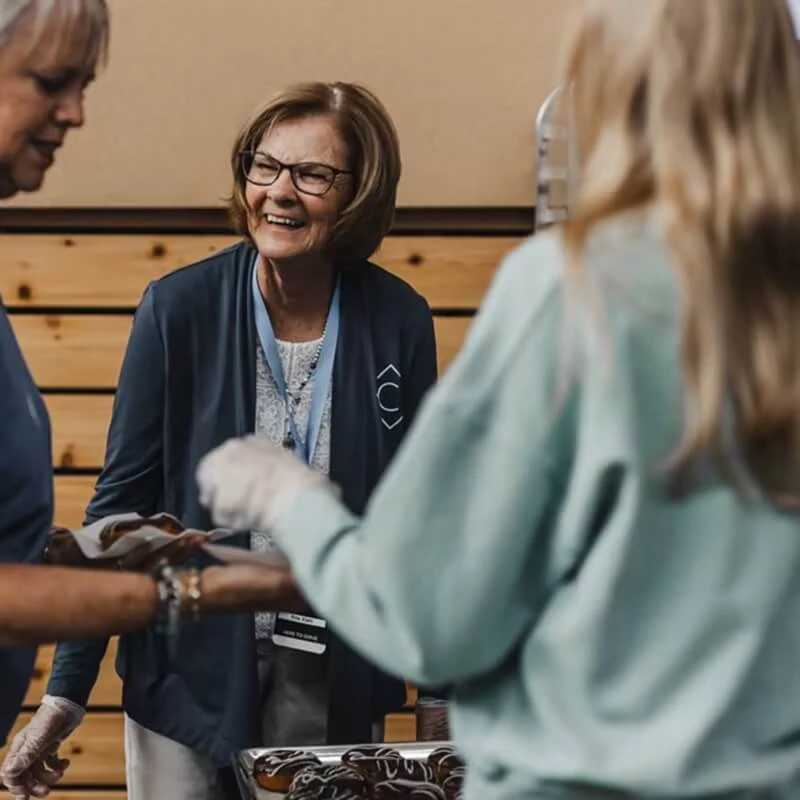 Women connecting at small group Bible study at Presbyterian church
