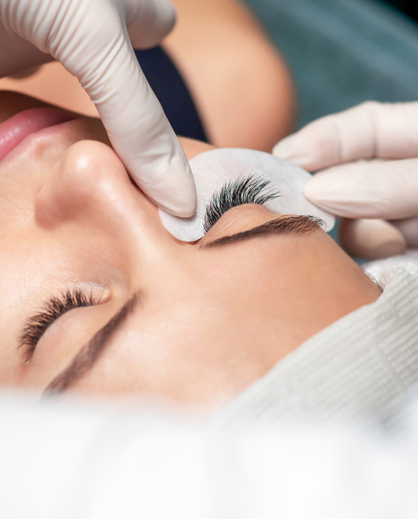 Woman receiving skin treatment service