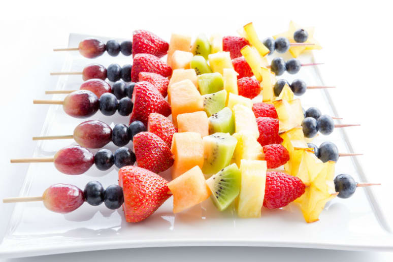 Grilled Fruit Skewers With Spicy Maple Cumin Glaze Recipe by Hannah Hoskins