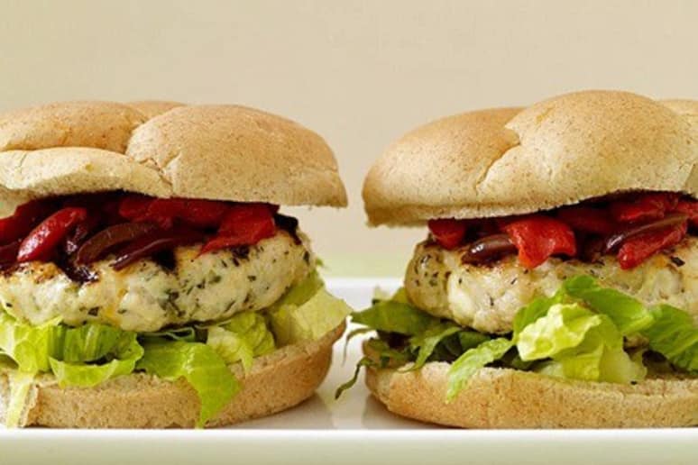 PointsPlus FetaStuffed Chicken Burgers Recipe by