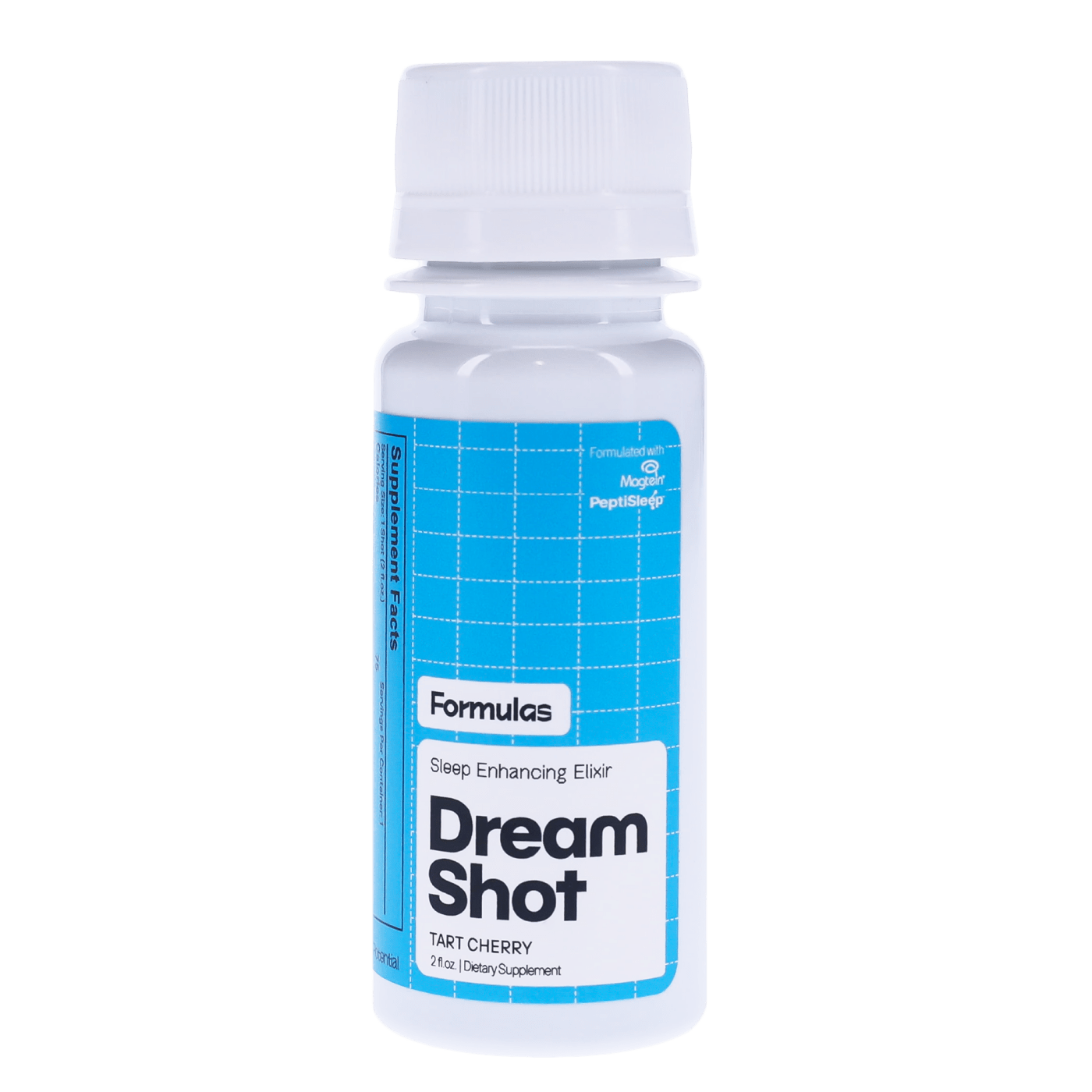 Dream Shot Tart Cherry sleep enhancing elixir, formulated with Magtein® and PeptiSleep®, designed to support deep, restorative sleep and overnight recovery for athletes and active lifestyles.