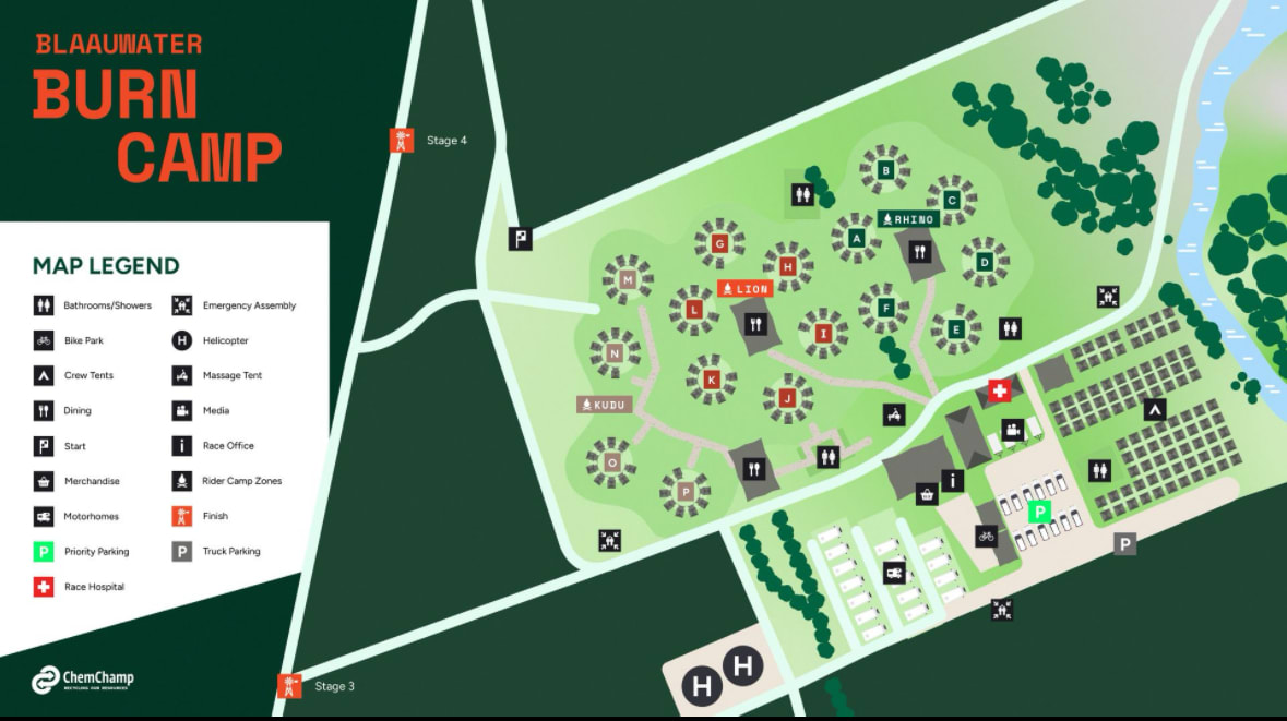 A visual of the Gravel Burn Burn Camps.
