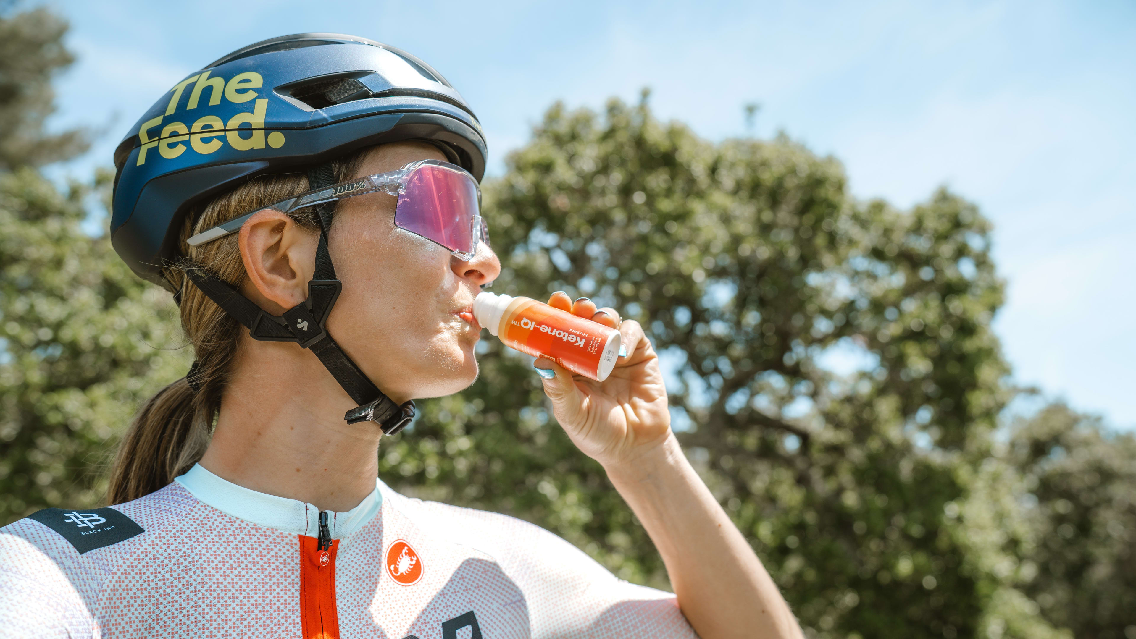 Pro Cyclist Drinking KetoneIQ