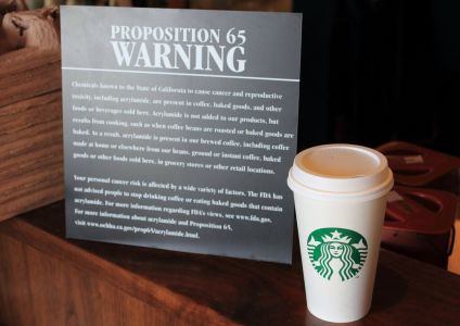 Prop 65 sign in starbucks